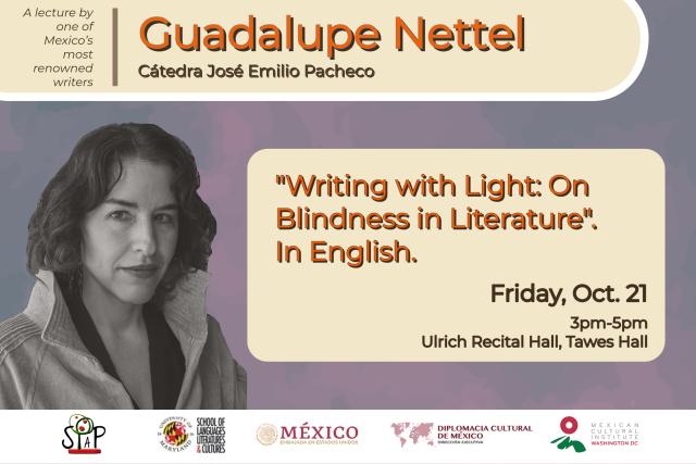 Guadalupe Nettel visits UMD October 21, 3-5pm Ulrich Recital Hall