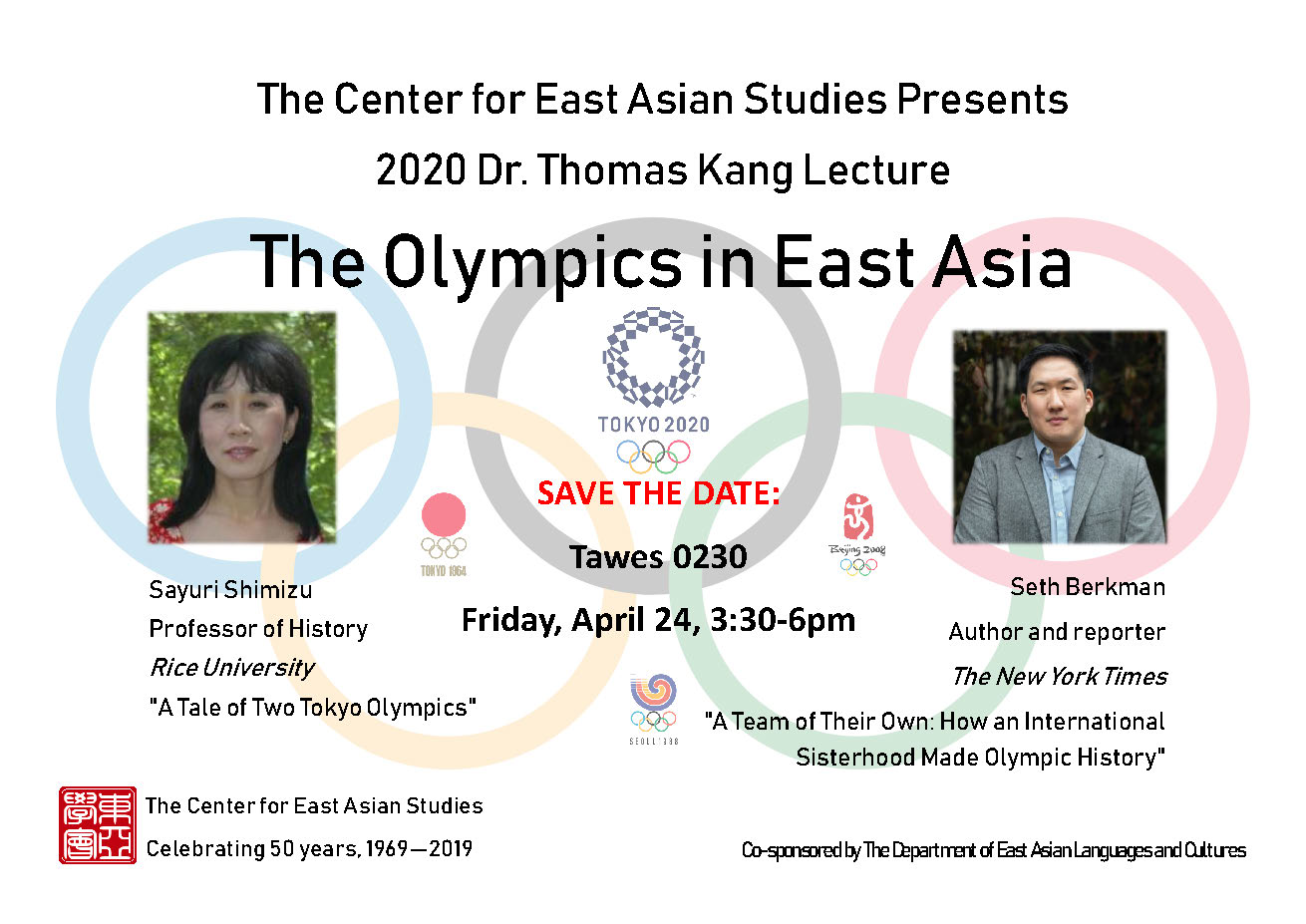 2020 Dr. Thomas Kang Lecture: The Olympics in East Asia