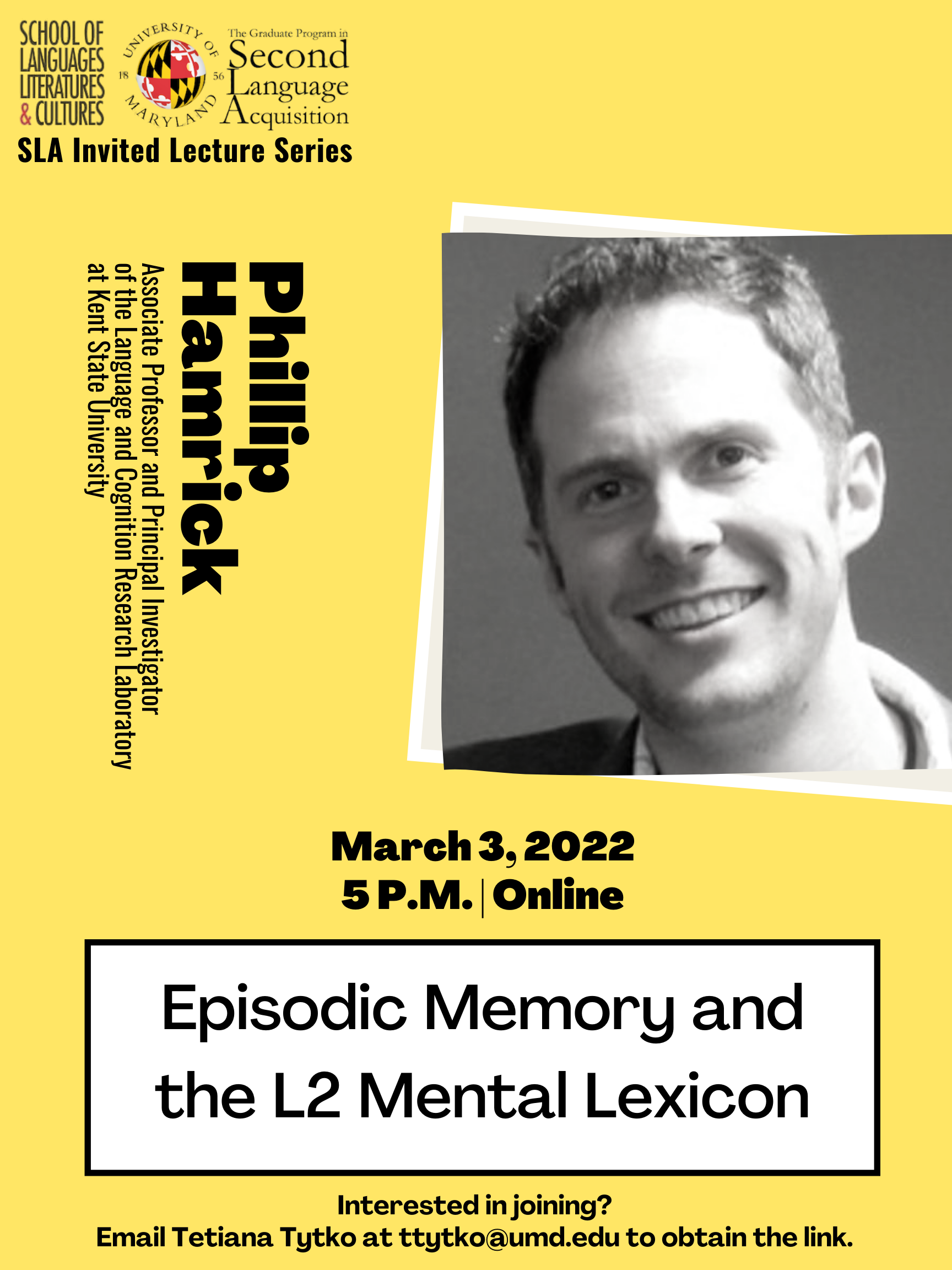 Flyer SLA Talk; Phillip Hamrick