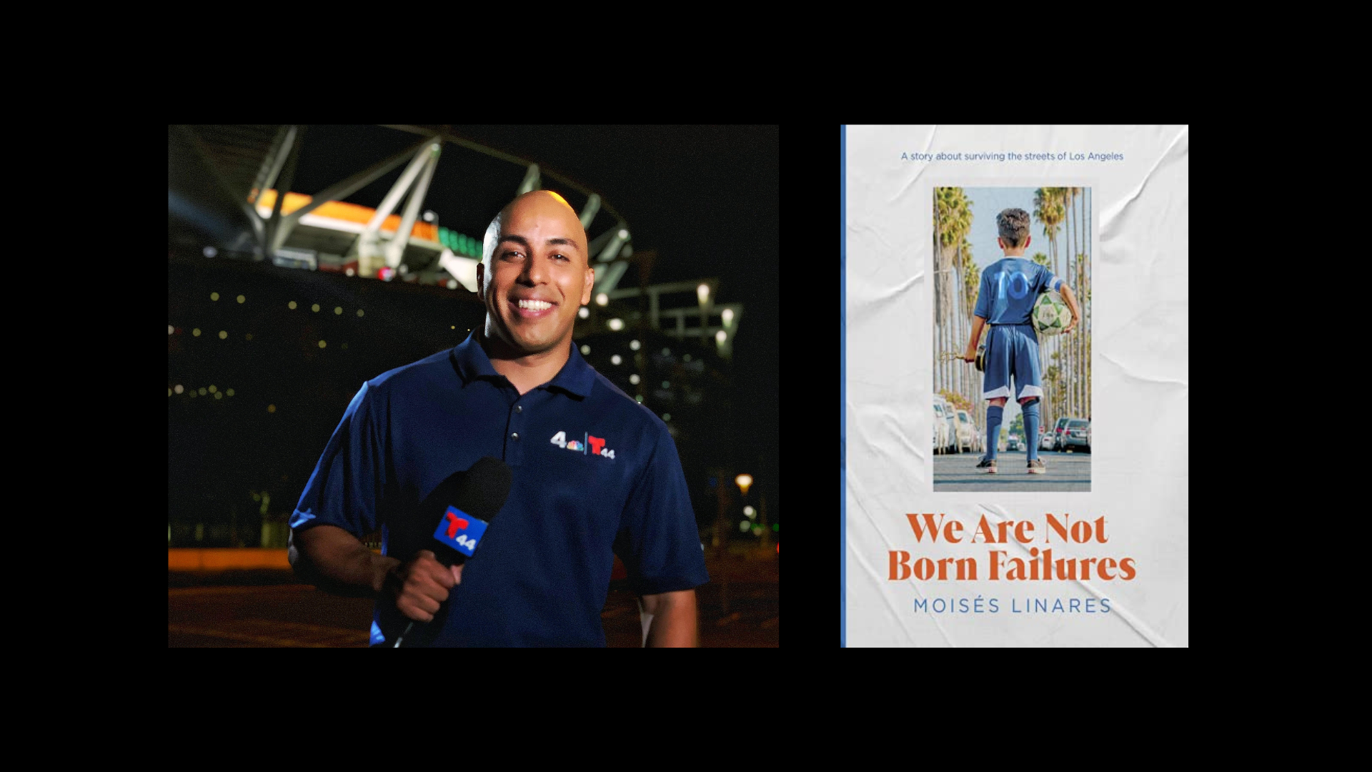 sllc inset spap event moises linares and image of his book "we are not born failures"