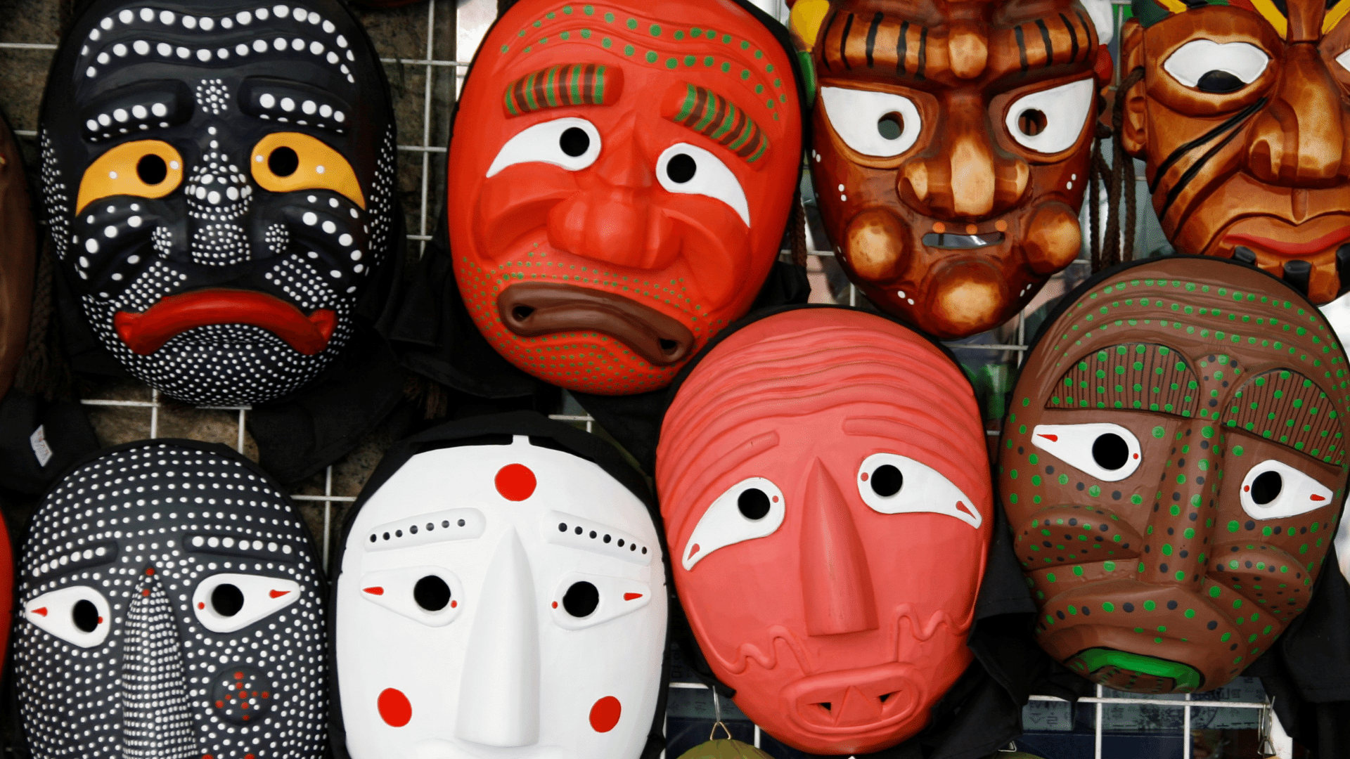group of korean masks in different colors