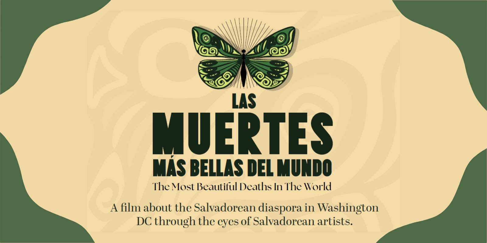 logo for film with green butterfly in center "Las muertes más bellas del mundo" film