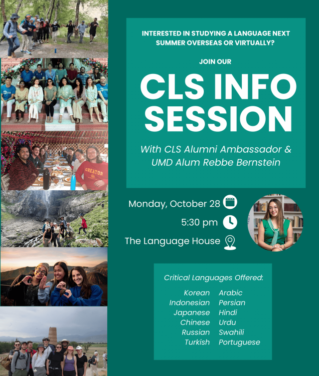 Critical Language Scholarship (CLS) Info Session at the Language House